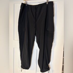 Women's Black Cargo Track Joggers